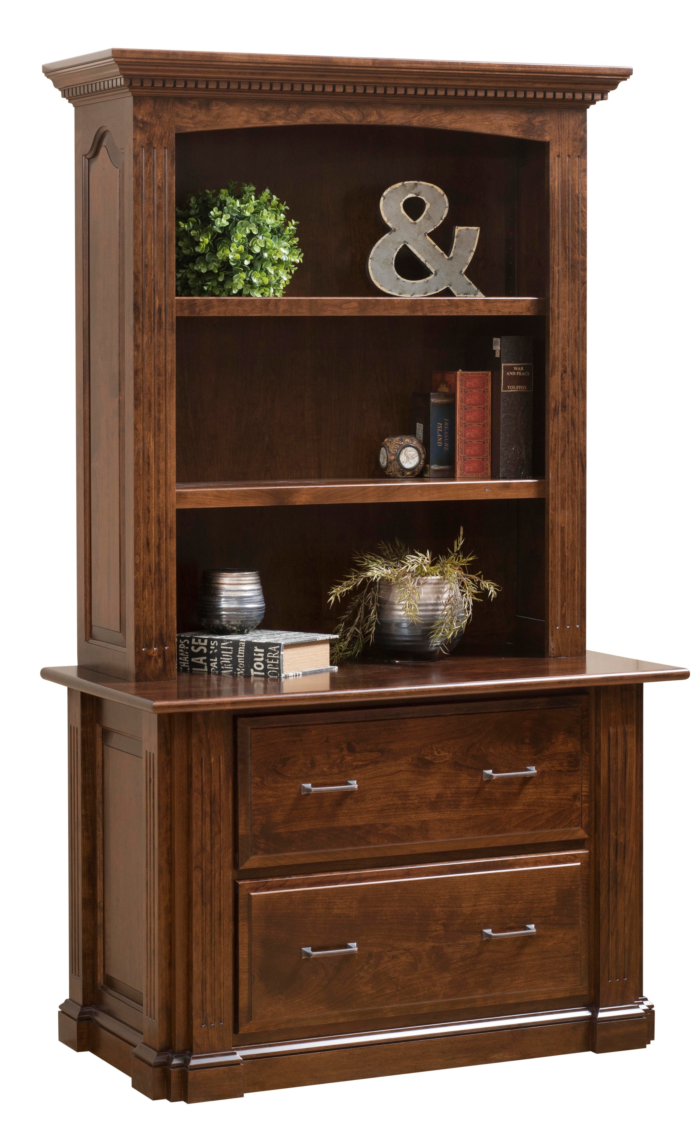 Amish Signature Lateral File and Bookshelf Hutch