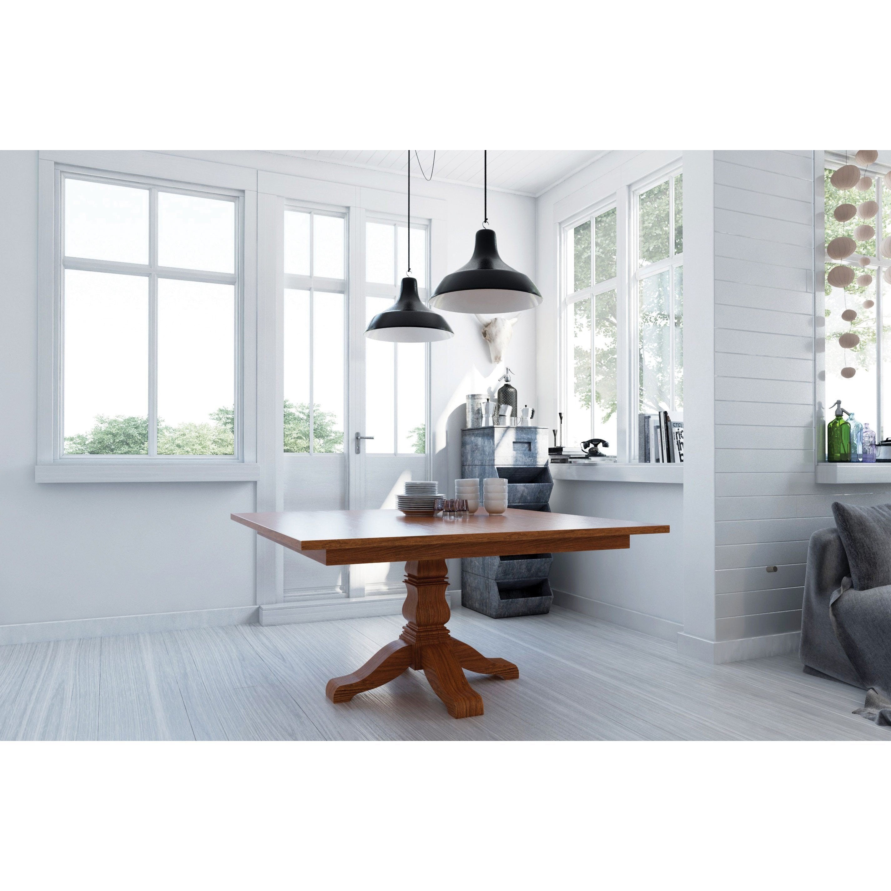 Amish Square Tulip Single Pedestal Table