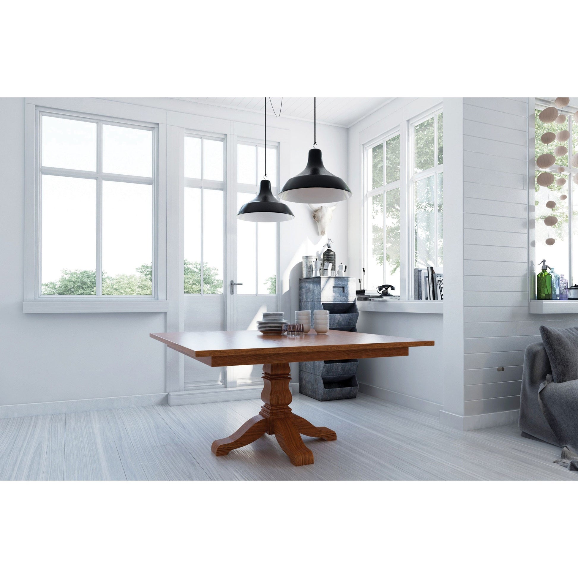 Amish Square Tulip Single Pedestal