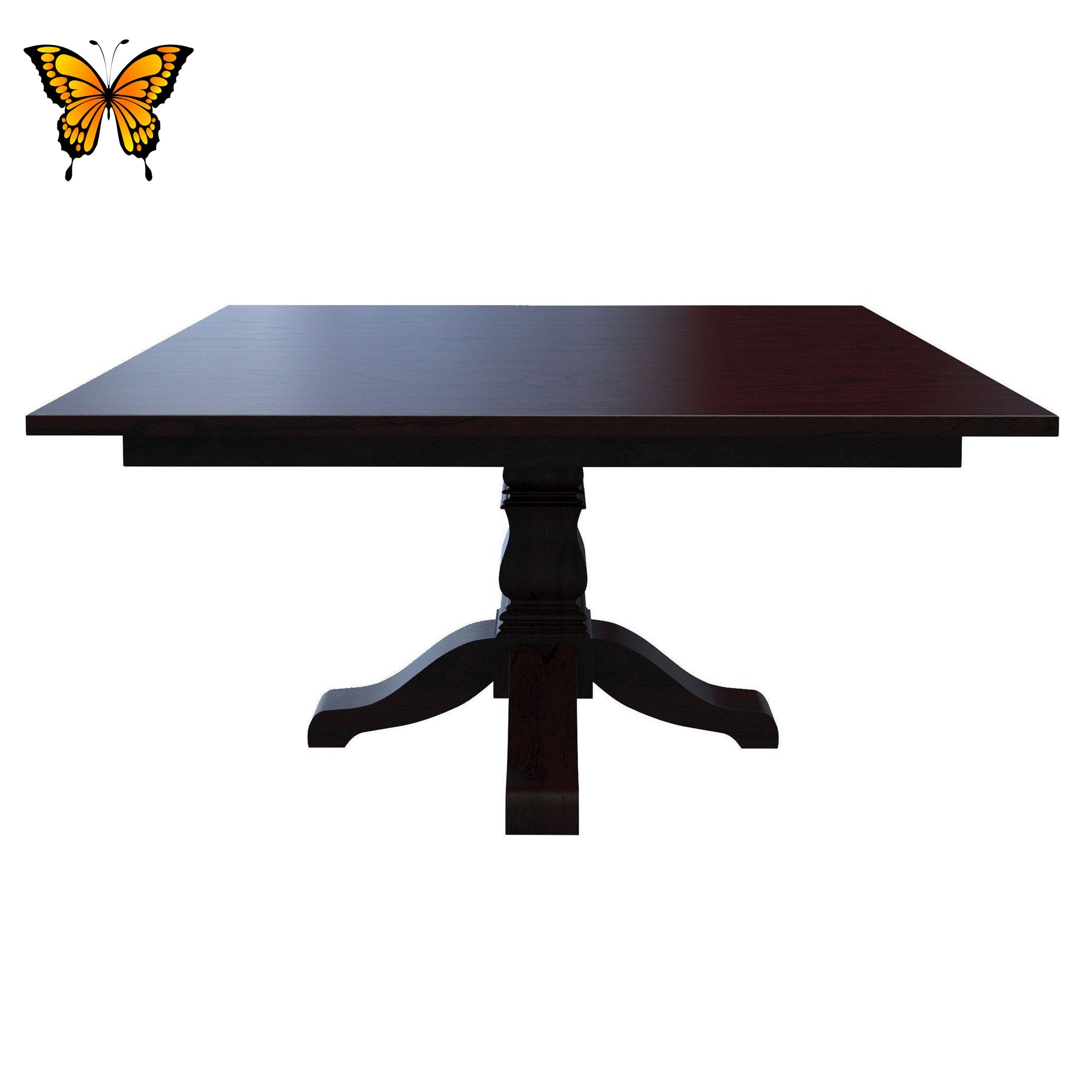Amish Square Tulip Single Pedestal Table - Thumbnail 3
