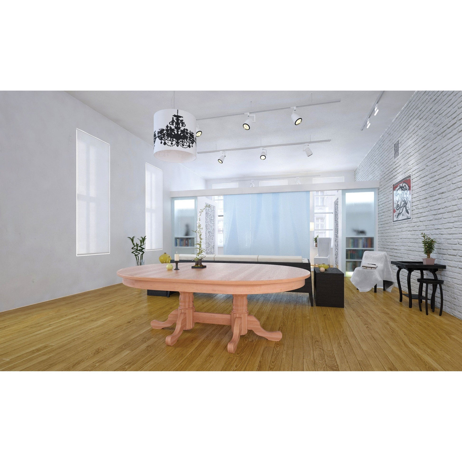 Amish Traditional-Reeded Double Pedestal