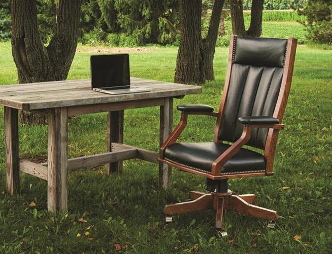 Amish Vintage Mission Desk Arm Chair - Thumbnail 5