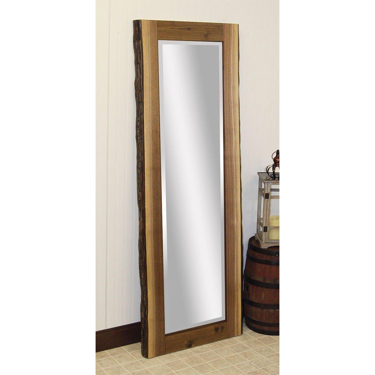 The Amish House Walnut Live Edge Leaner Mirror