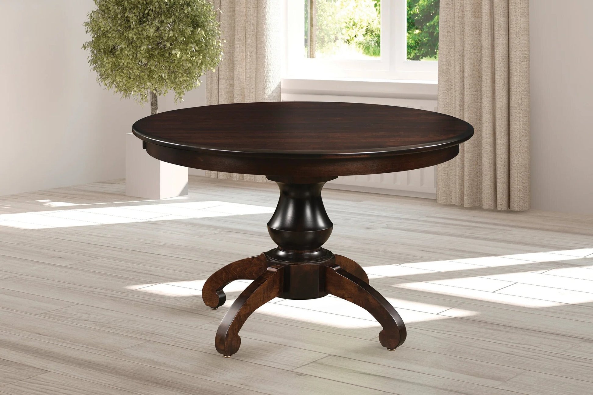 Amish Woodstock Round Single Pedestal Table