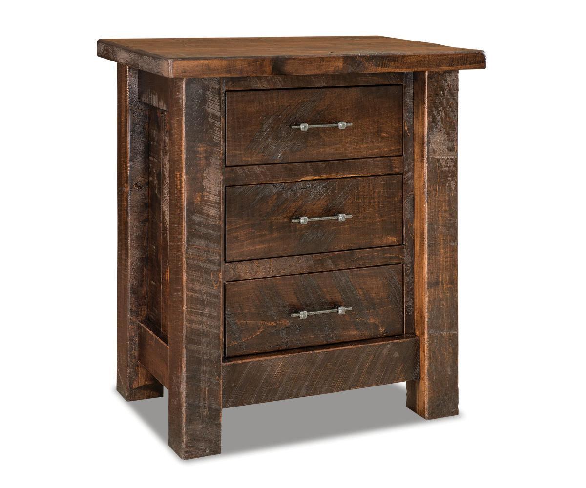 Amish Yellowstone Large Three Drawer Nightstand - Quick Ship