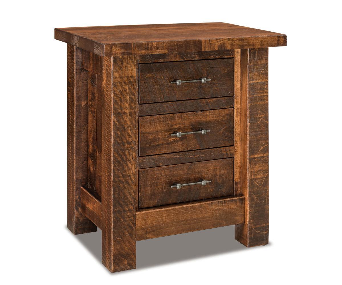 Amish Yellowstone Small Three Drawer Nightstand - Quick Ship