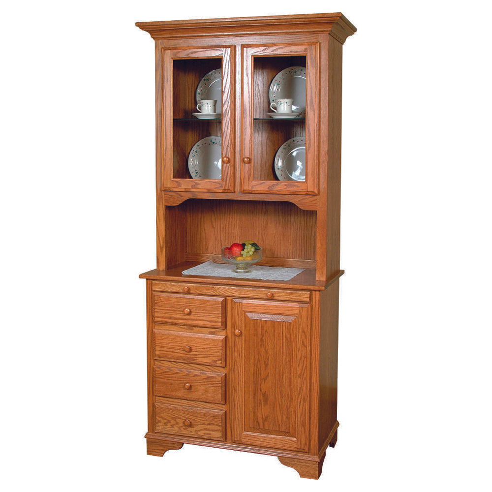Amish Traditional 82" Two Door Hutch with Touch Lights