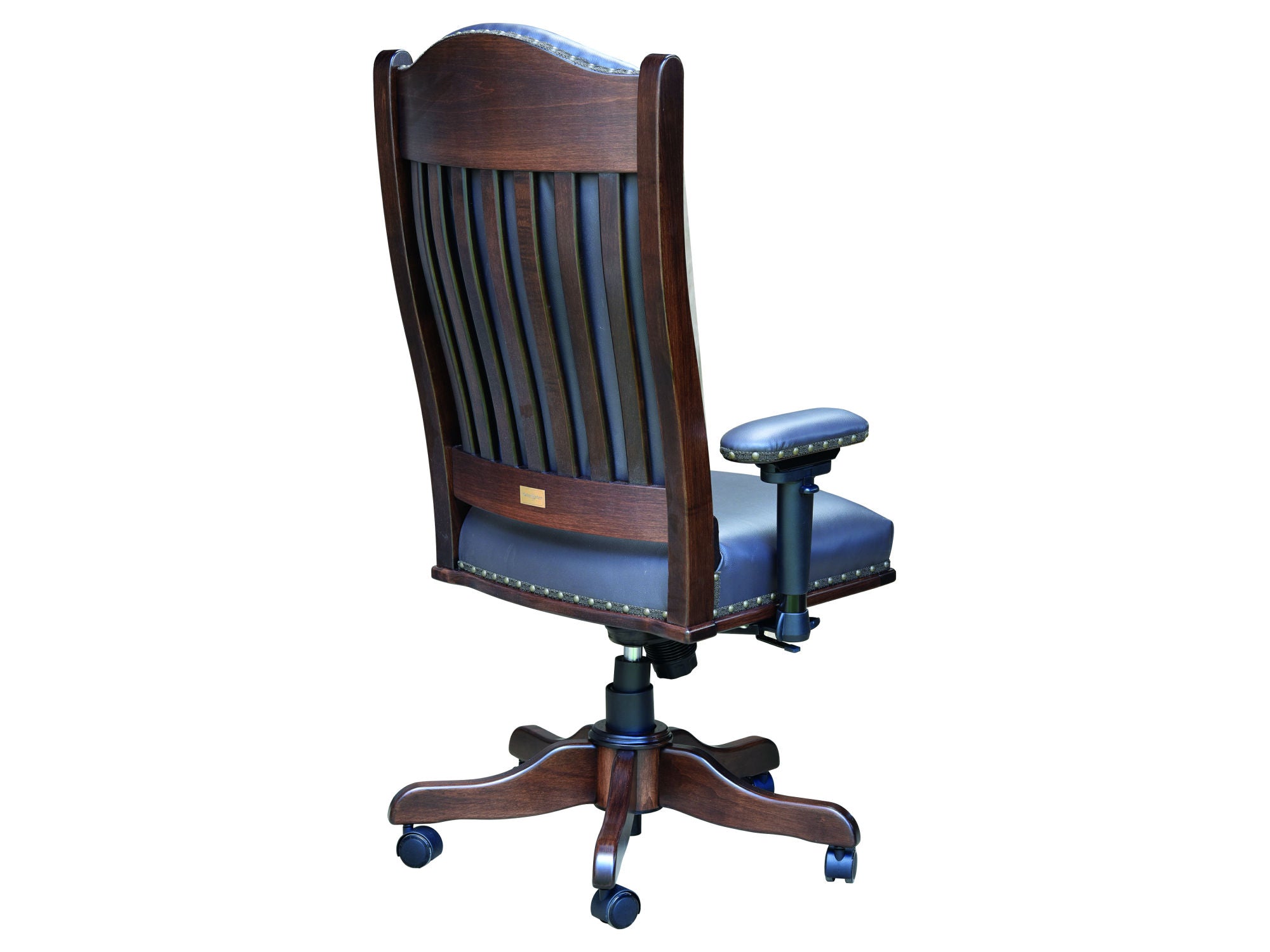 Amish Desk Chair with Adjustable Arms and Gas Lift