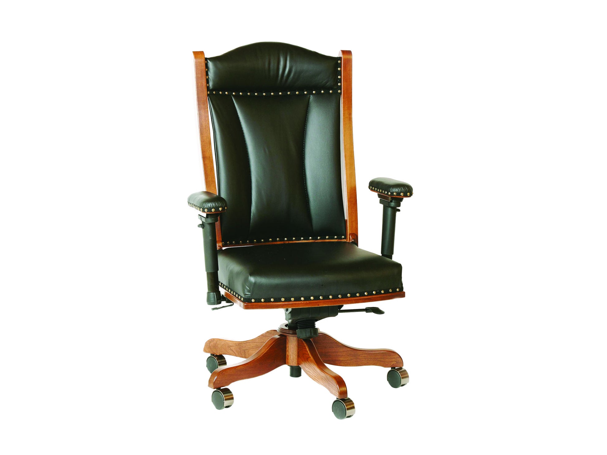 Amish Desk Chair with Adjustable Arms and Gas Lift