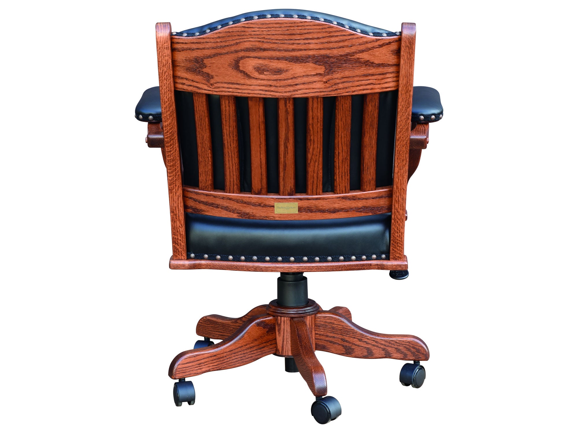Amish Low Back Arm Desk Chair with Gas Lift