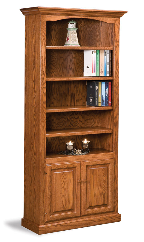 Amish Hoosier Heritage Four Shelves Two Doors Bookcase