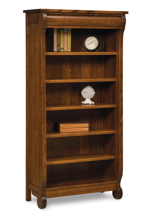 Amish Old Classic Sleigh Five Shelves Bookcase