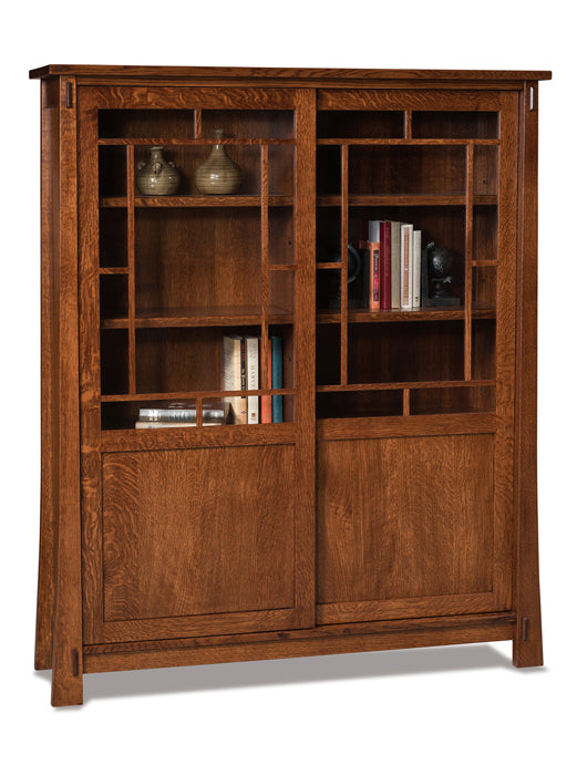 Amish Modesto Eight Shelves and Two Doors Bookcase