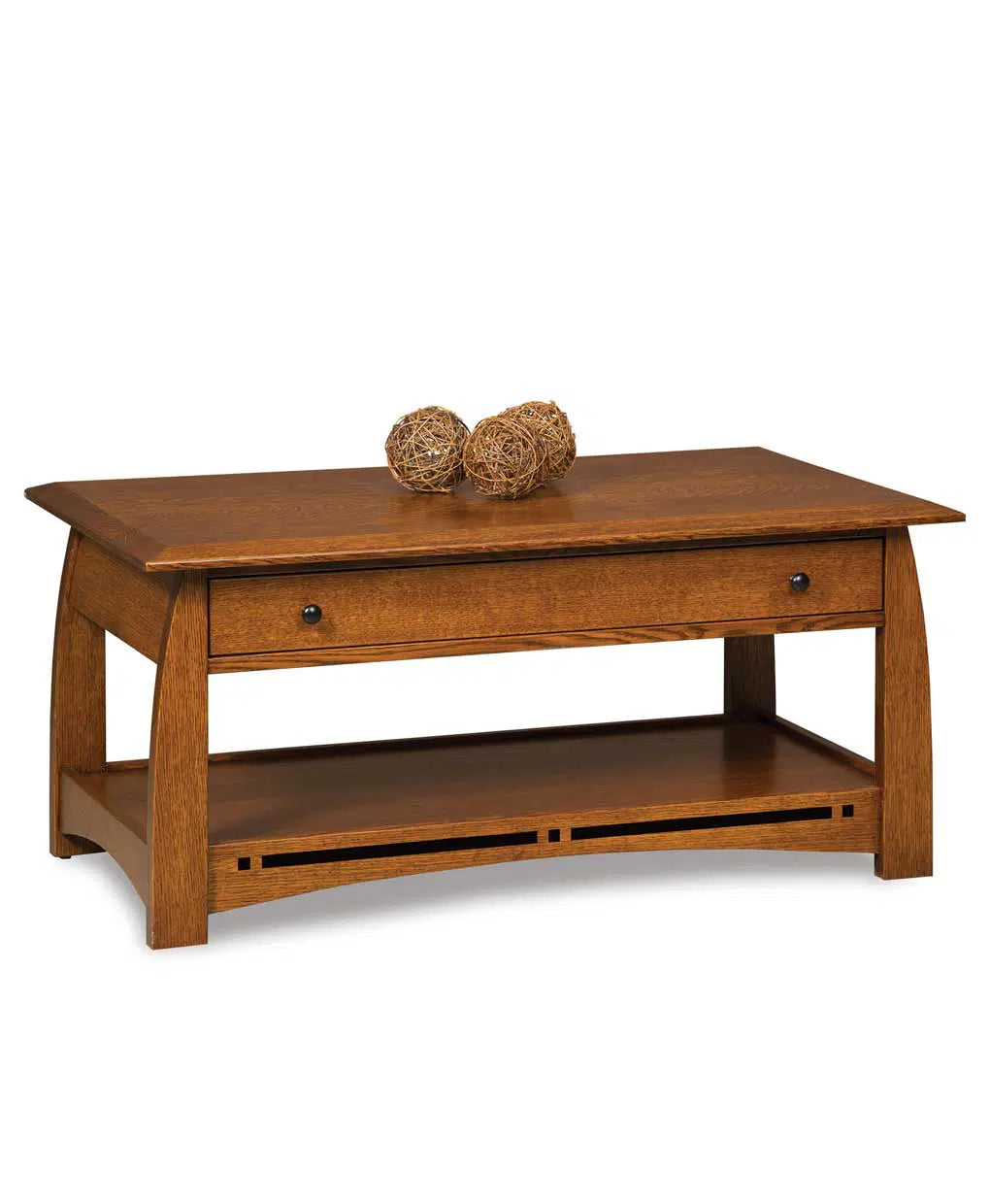 Amish Boulder Creek Open Coffee Table with Drawer - Quick Ship