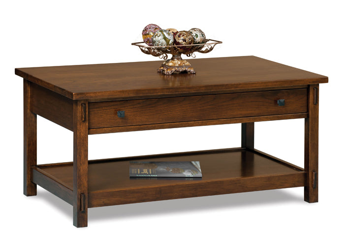 Amish Centennial Open Coffee Table with Drawer