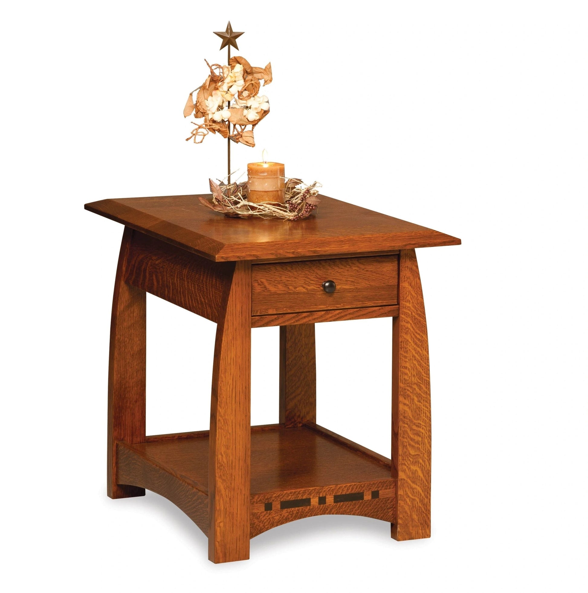 Amish Boulder Creek Open End Table with Drawer - Quick Ship