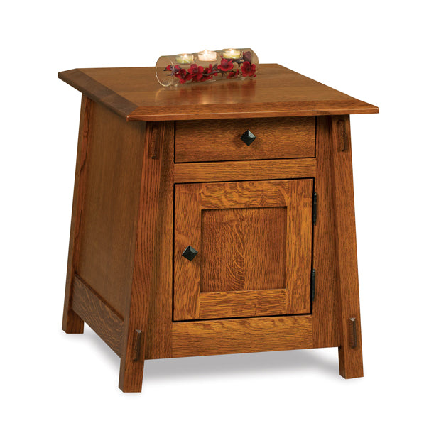 Amish Colbran Enclosed End Table with Drawer and Door