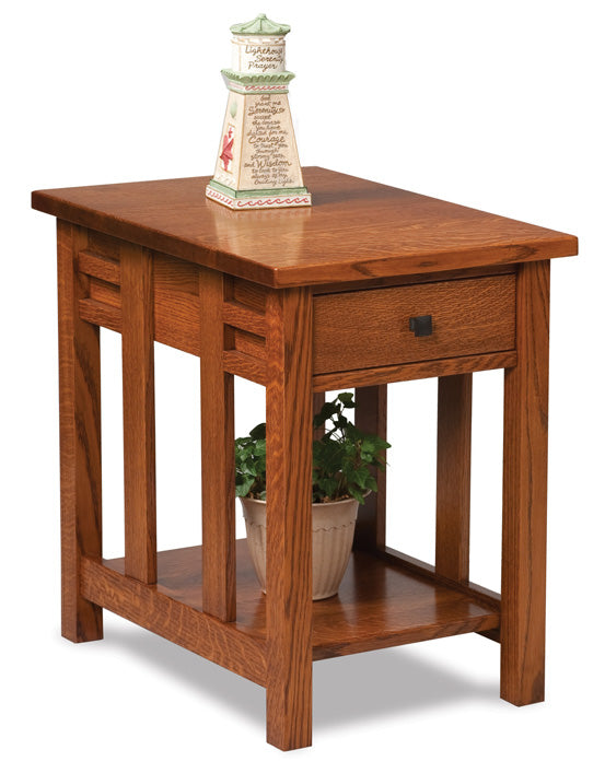 Amish Kascade Open End Table with Drawer