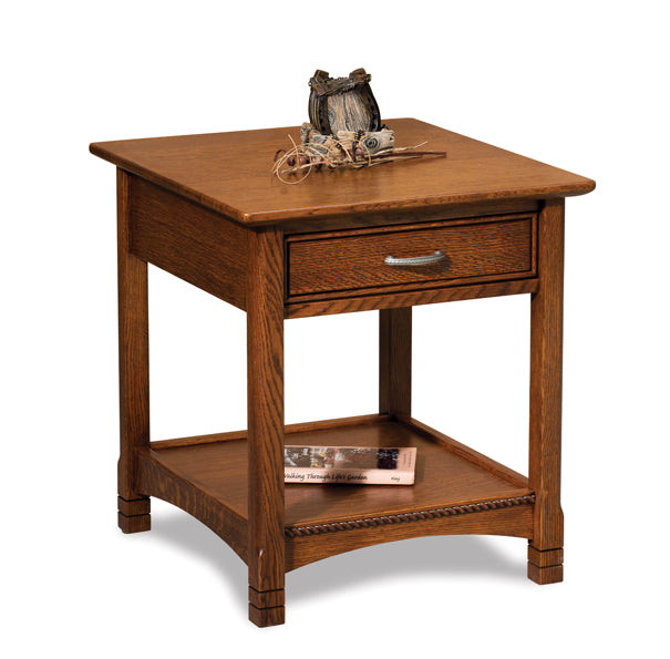 Amish West Lake Open End Table with Drawer