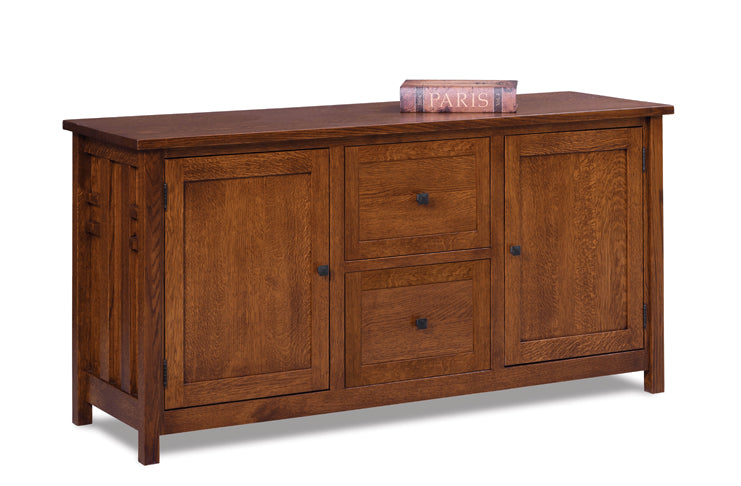 Amish Kascade Two Drawers and Two Doors Lateral File Credenza