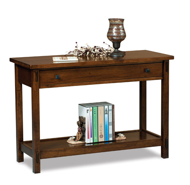 Amish Centennial Open Sofa Table with Drawer
