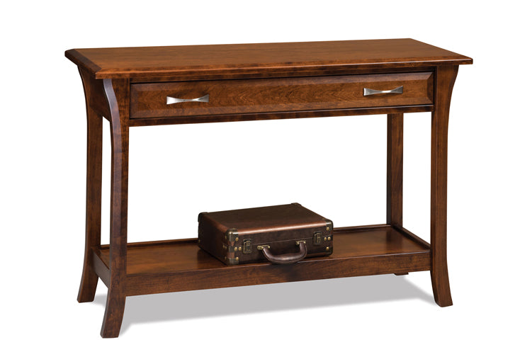 Amish Ensenada Open Sofa Table with Drawer