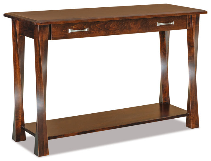 Amish Lexington Arc Open Sofa Table with Drawer