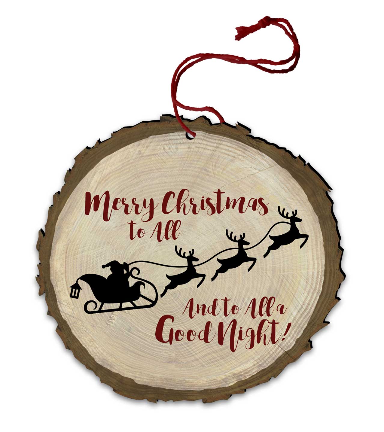 Santa's Sleigh "Merry Christmas to All" Ornament