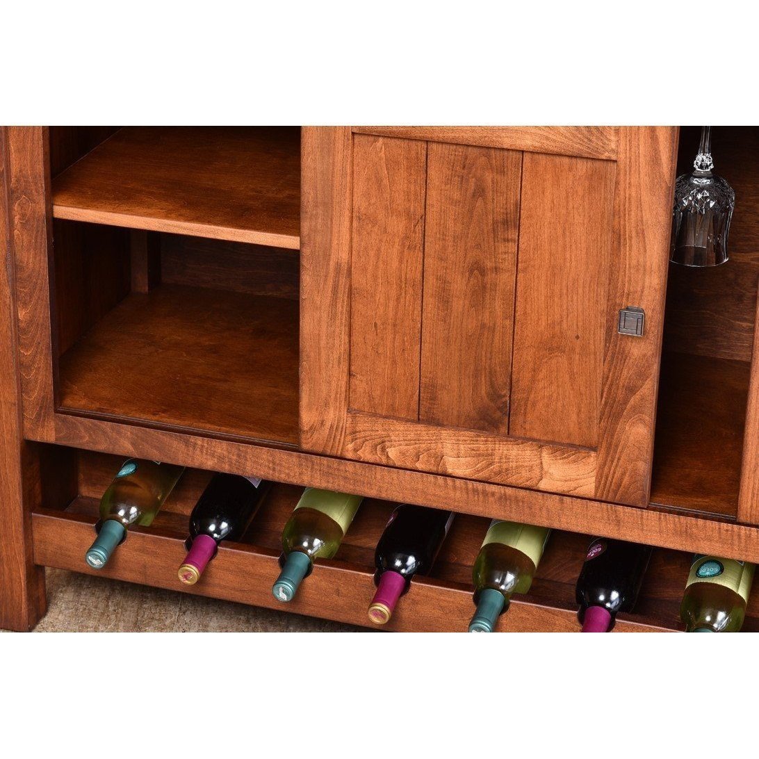 Amish Adele Wine Cabinet with Sliding Doors