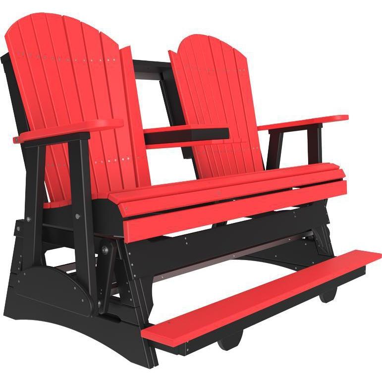 5' Adirondack Balcony Glider Red & Black-The Amish House