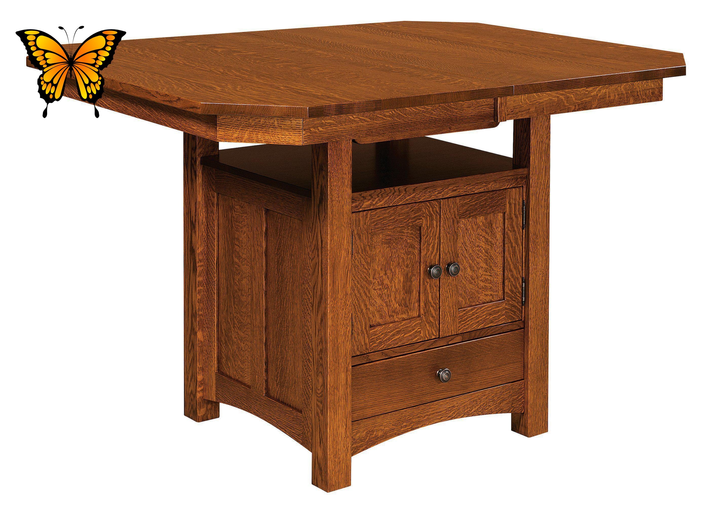 Bassett Cabinet Dining Table-The Amish House