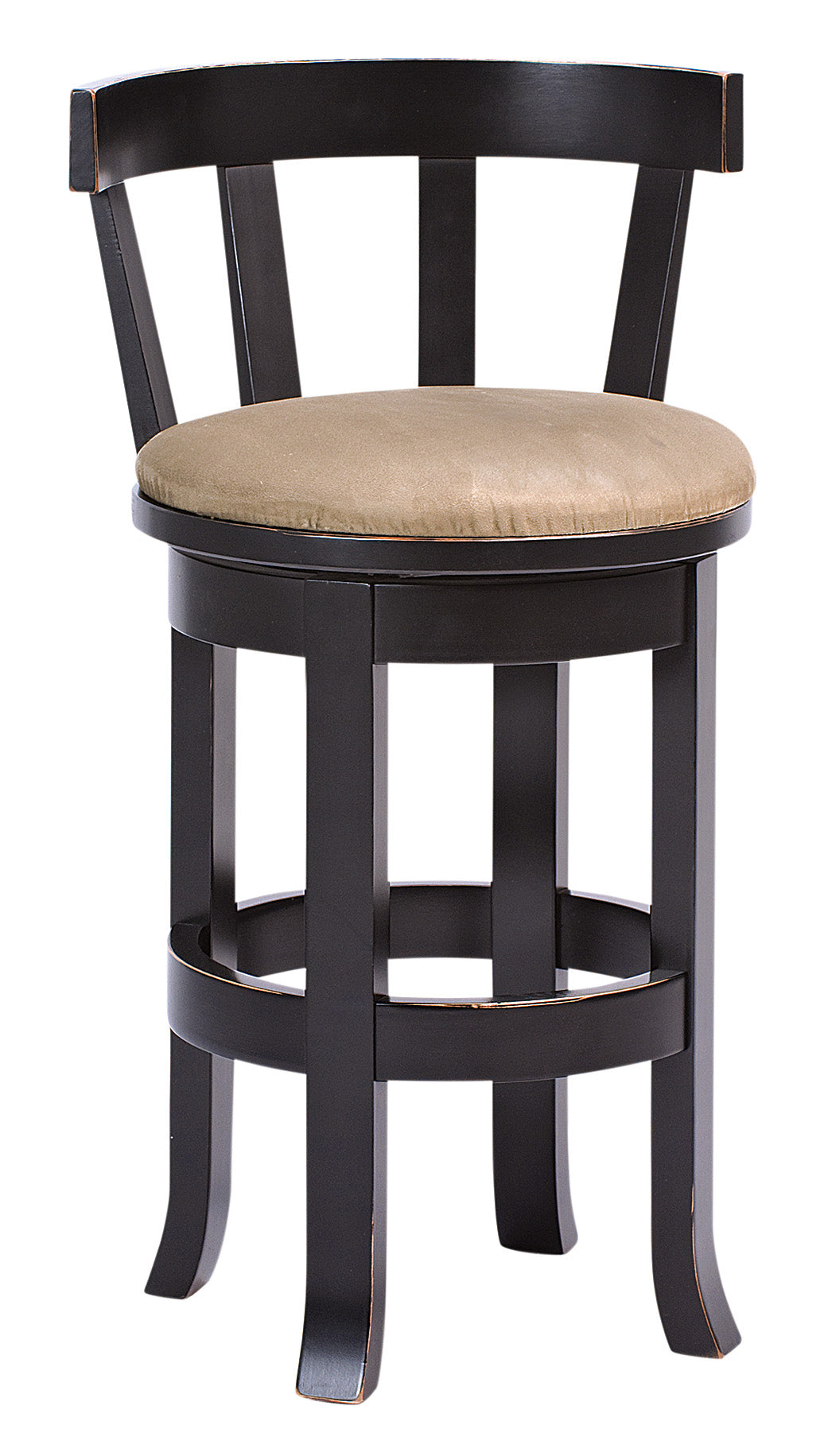 Amish Belmont Swivel Barstool with Meribeth Top in Brown Maple - Quick Ship