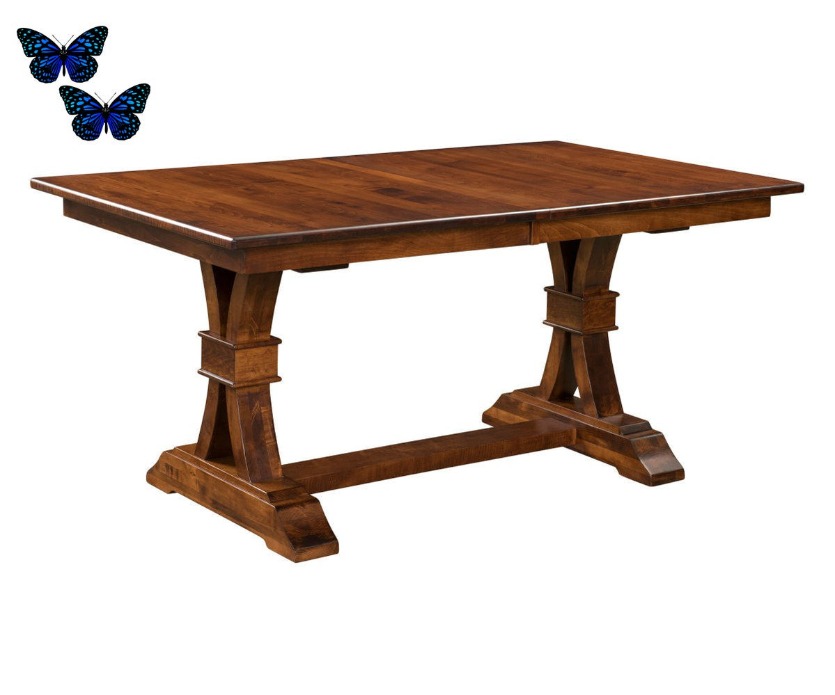 Amish Bowerston Double Pedestal Table