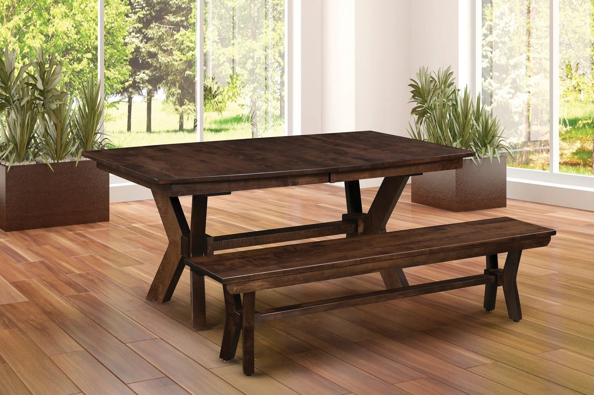 Amish Bradley Double Pedestal Table