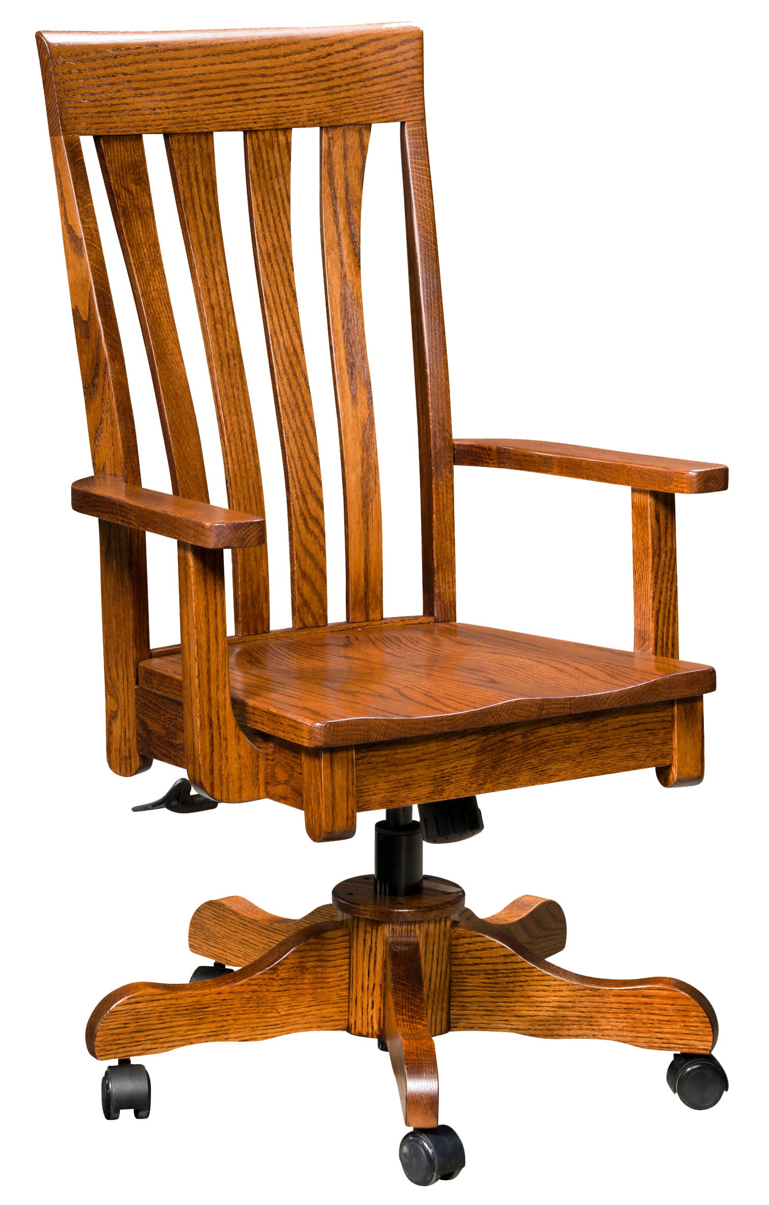 Amish Canterbury Desk Arm Chair with Gas Lift