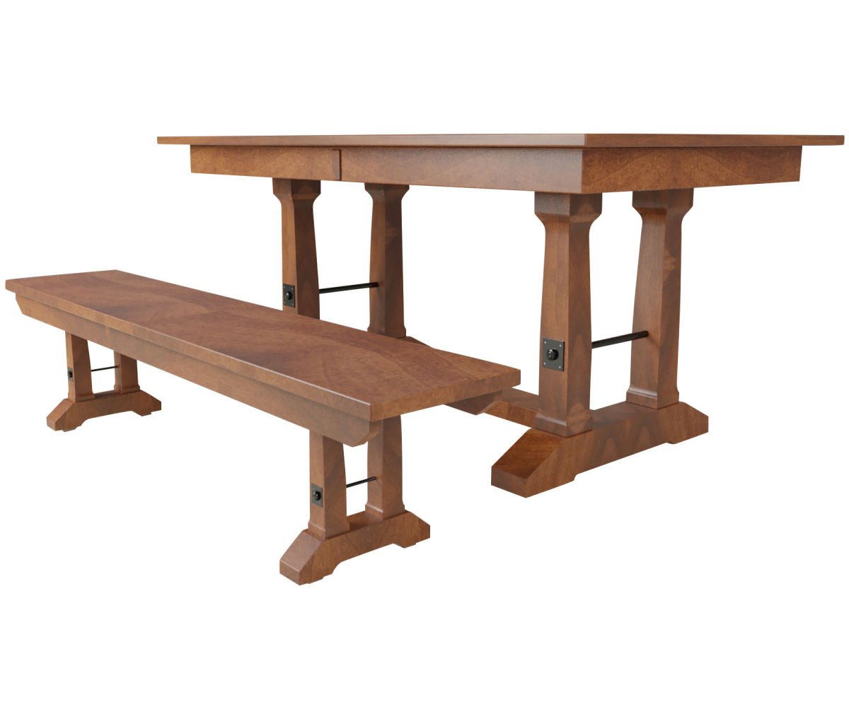 carla elizabeth trestle table with bench