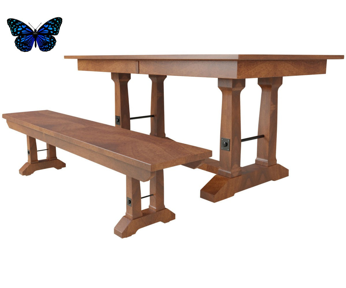 carla elizabeth trestle table with bench