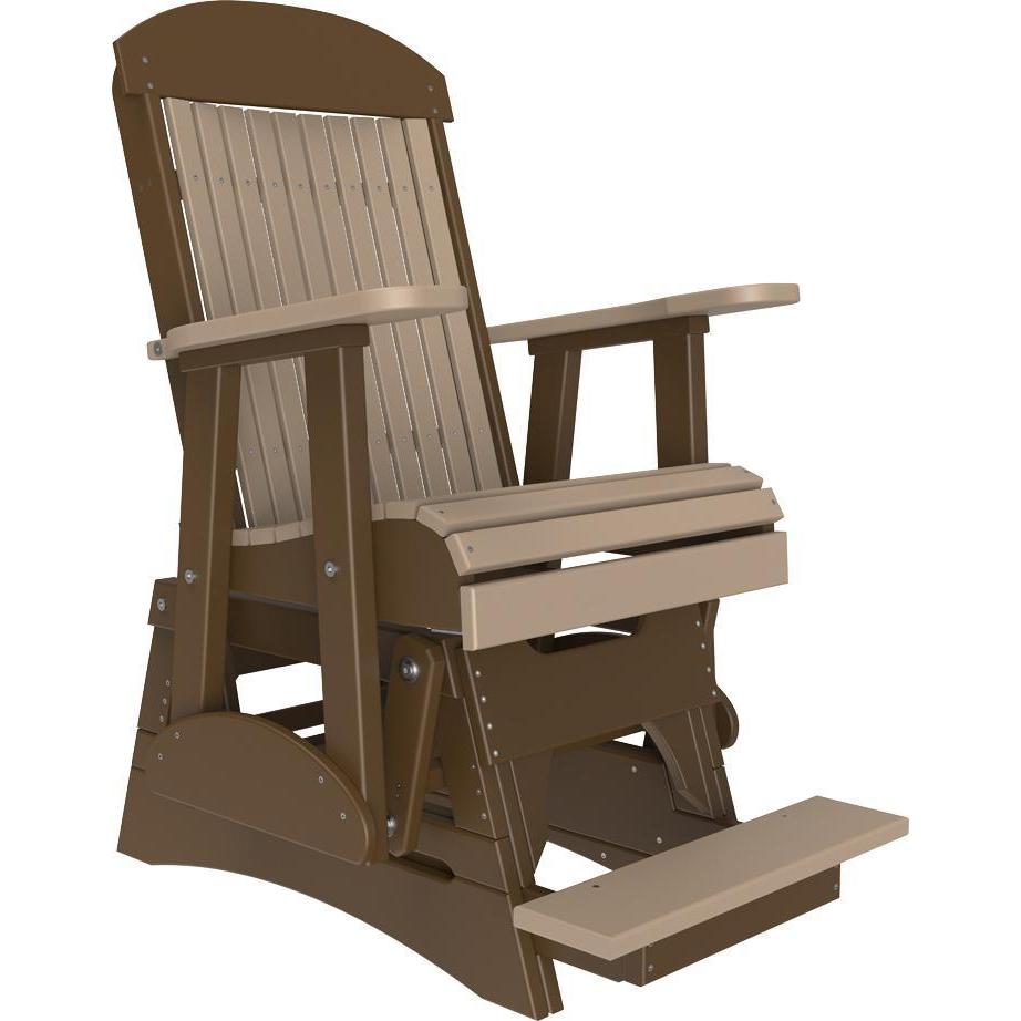 2' Classic Balcony Glider Weatherwood & Chestnut Brown-The Amish House