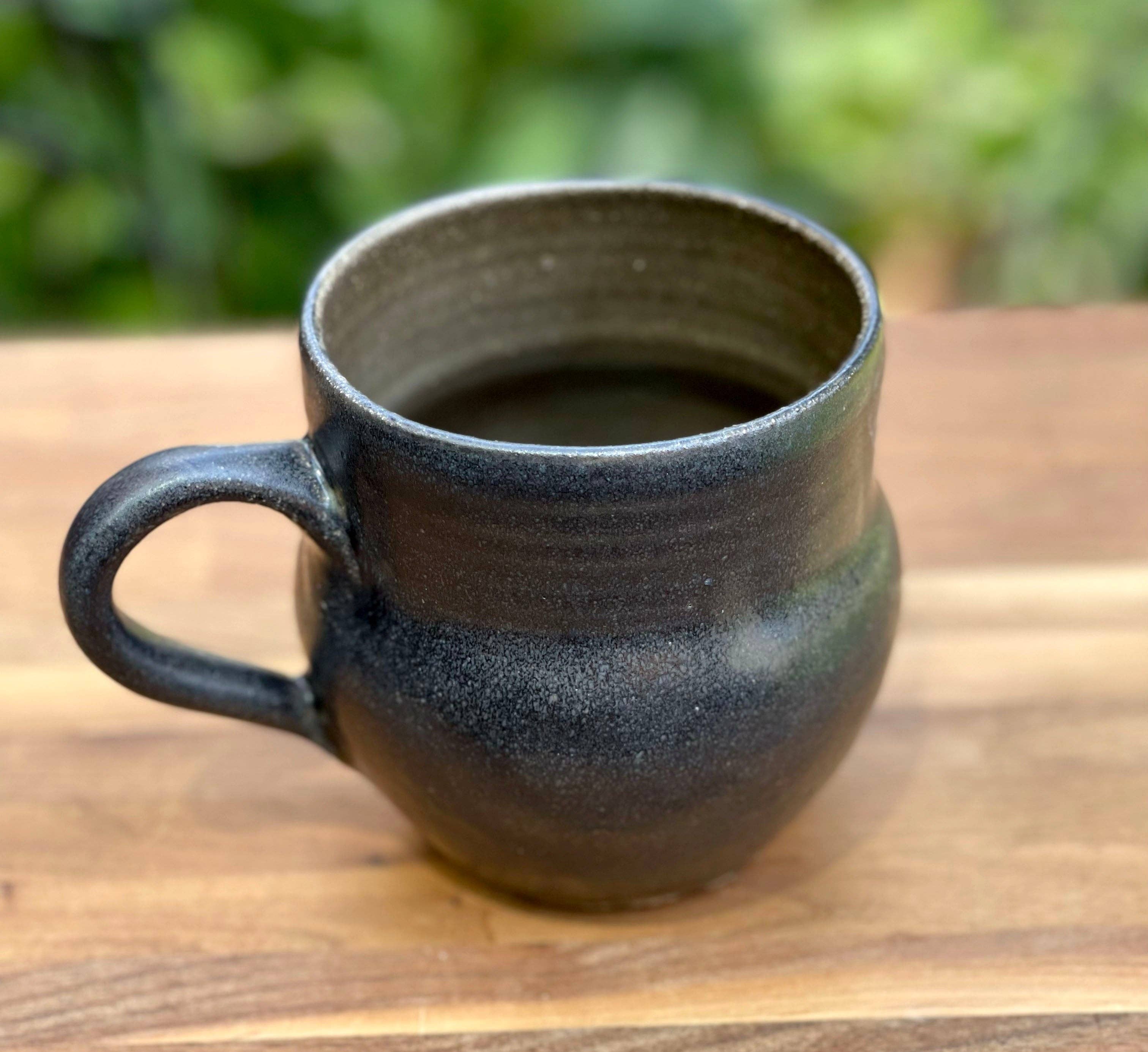 Black Hand Thrown Porcelain Mug