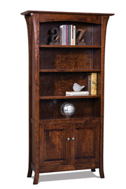 Amish Ensenada Four Shelves and Two Doors Bookcase