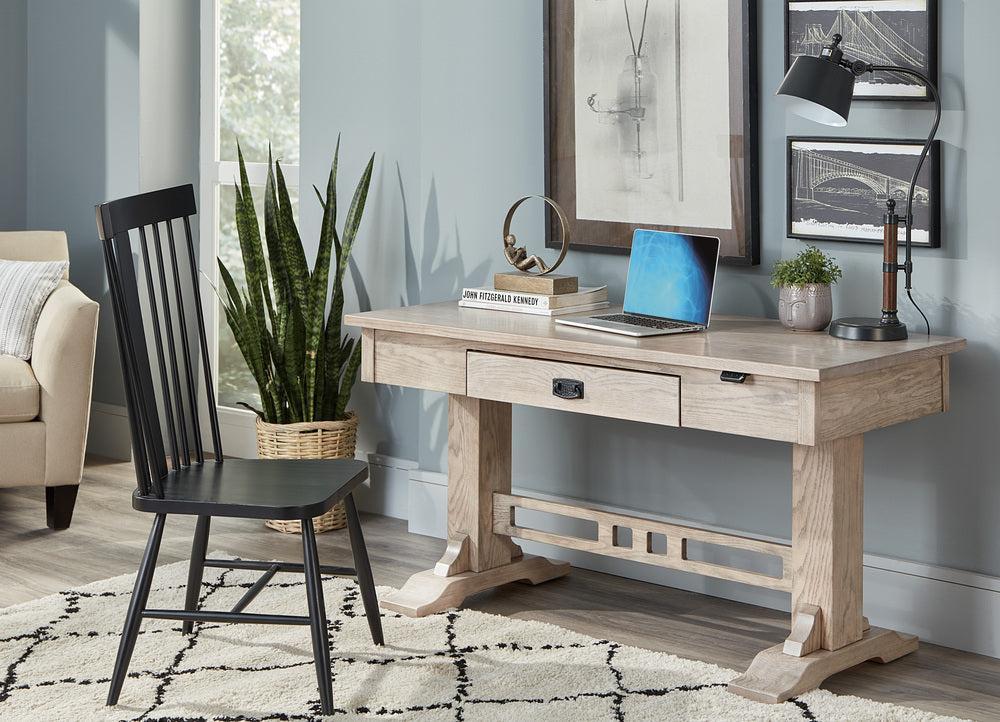 Amish Craftsman Sit to Stand Writers Desk with Pencil Drawer and Finished Backside