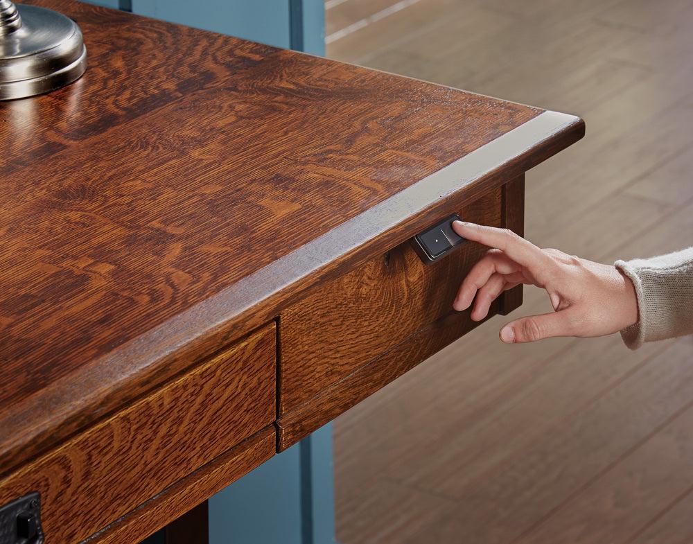 Amish Grant Sit to Stand Writers Desk with Pencil Drawer and Finished Backside