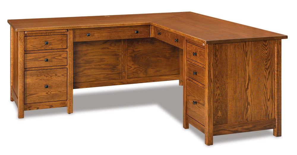 Amish Centennial Eight Drawers L Desk