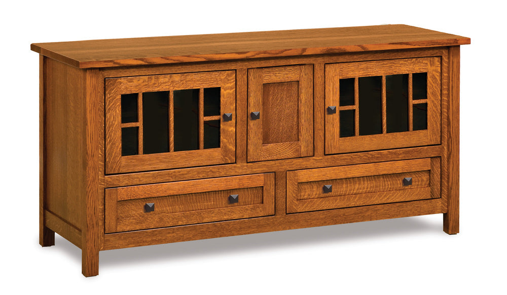 Amish Centennial Three Doors and Two Drawers Media Stand