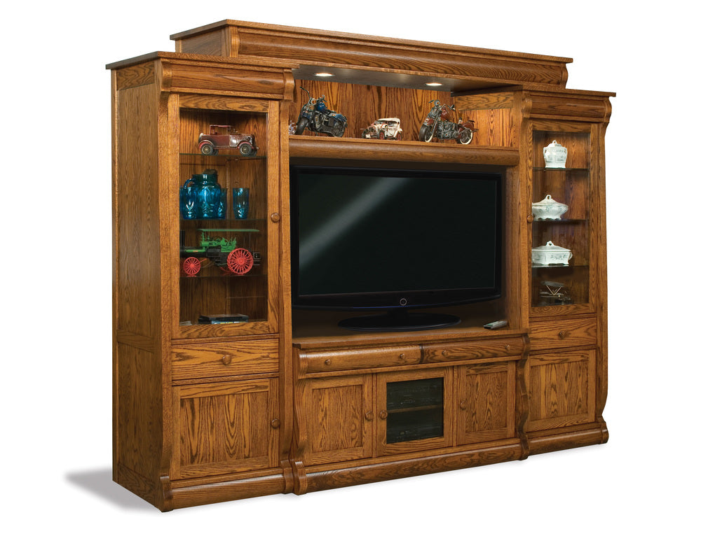 Amish Old Classic Sleigh 6 Piece Wall Unit with Console