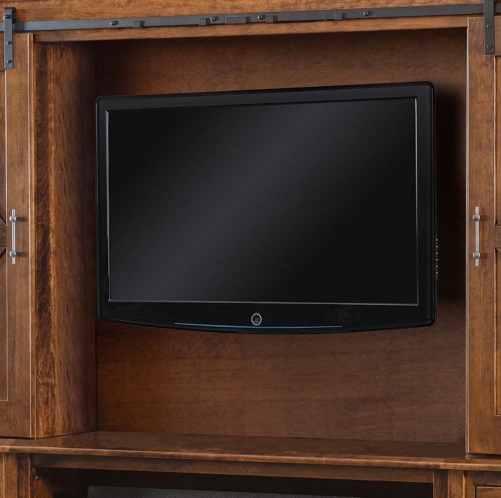 Amish Timbra 50.5" 6 Piece Wall Unit with Six Doors Open Bookcases On Top