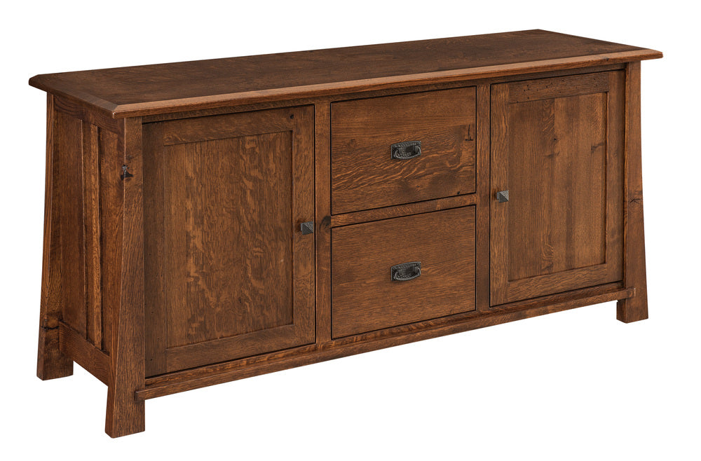 Amish Grant Two Drawers and Two Doors Lateral File Credenza