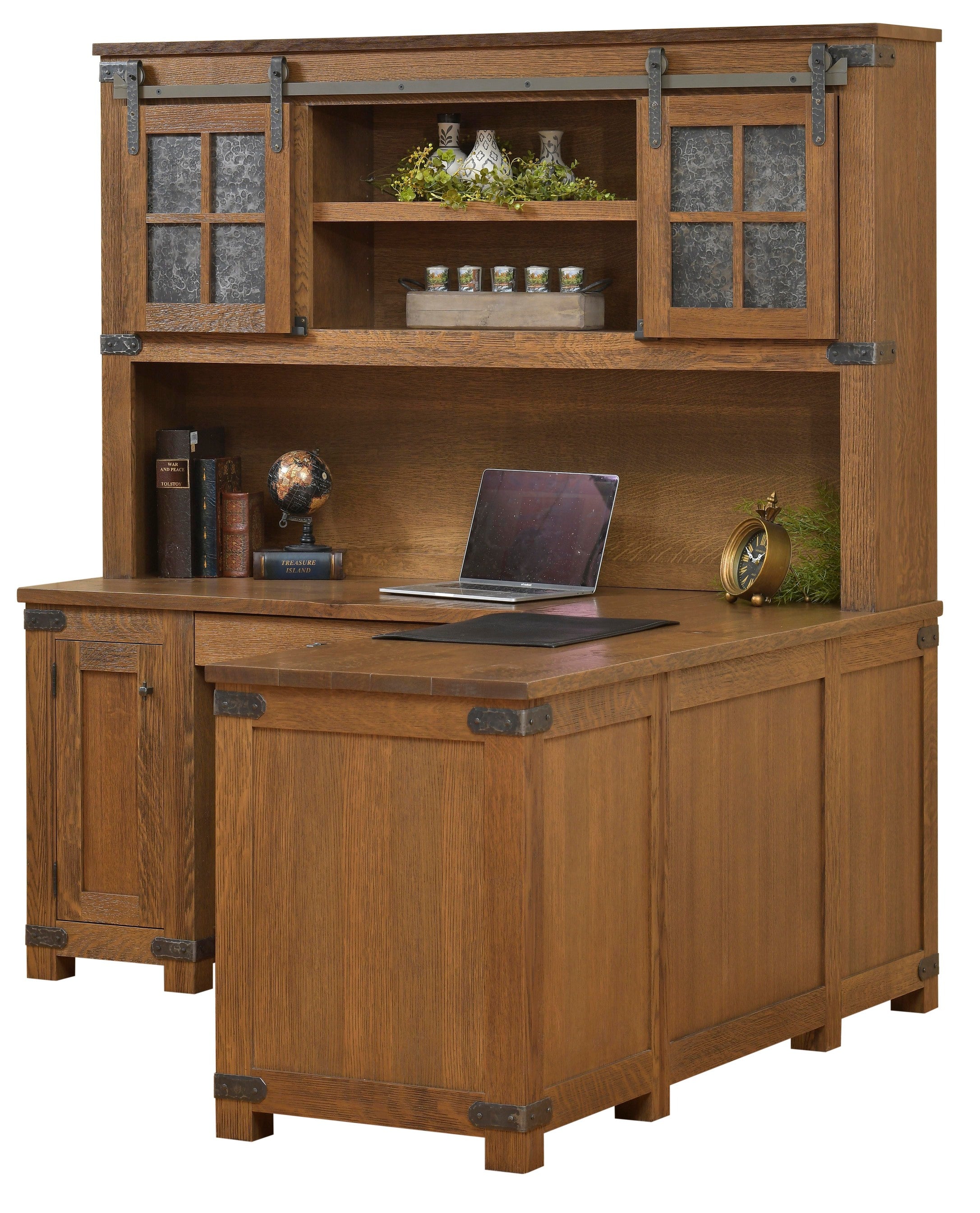 Amish Flat Top Computer Desk with Hutch