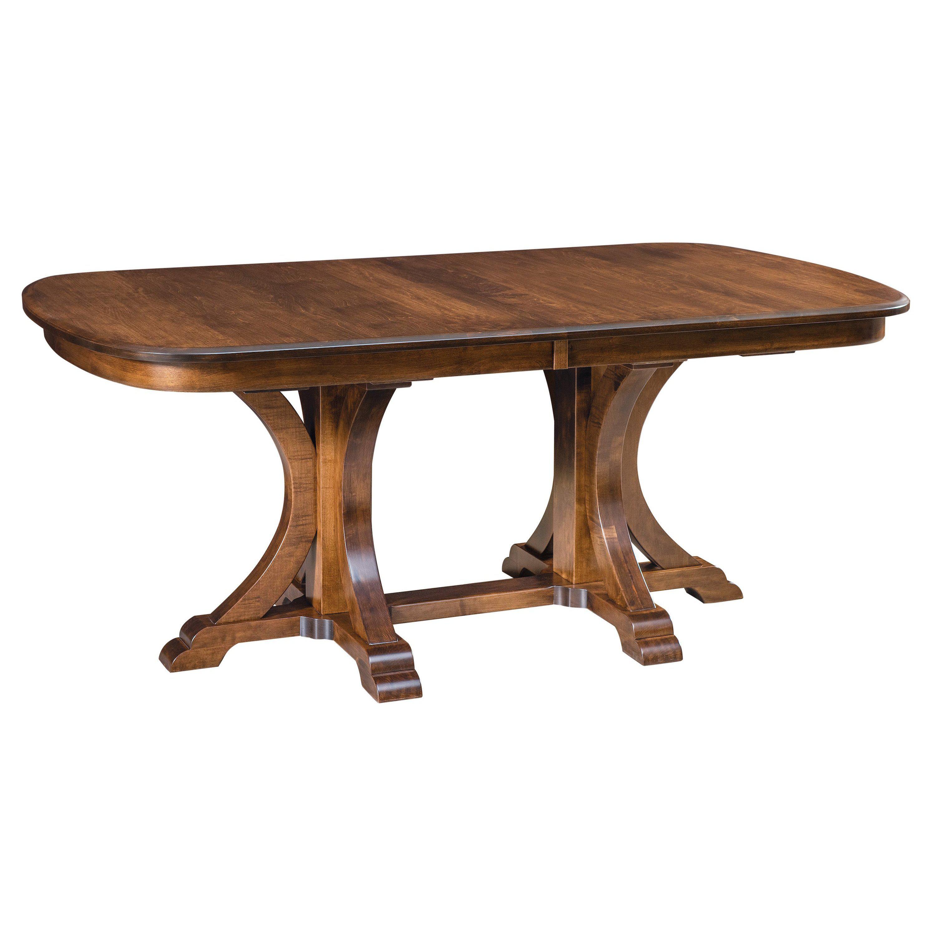 Amish Granite Double Pedestal Table-The Amish House
