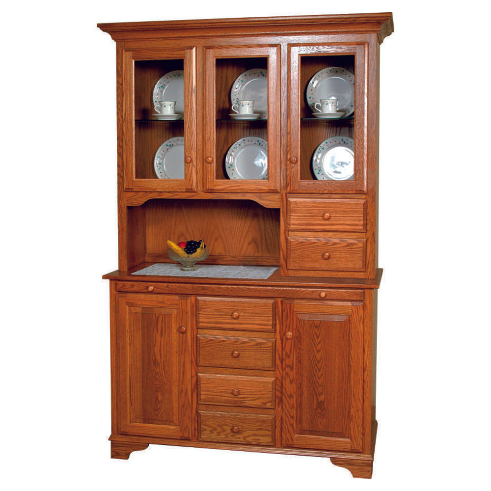 Amish Traditional 54" Three Door Hutch with Touch Lights